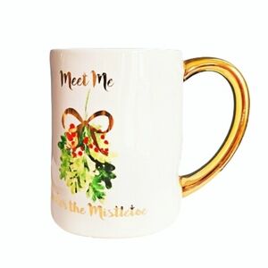 Sleigh Bell Bistro White Coffee Mug “Meet Me Under The Mistletoe” 12 Oz